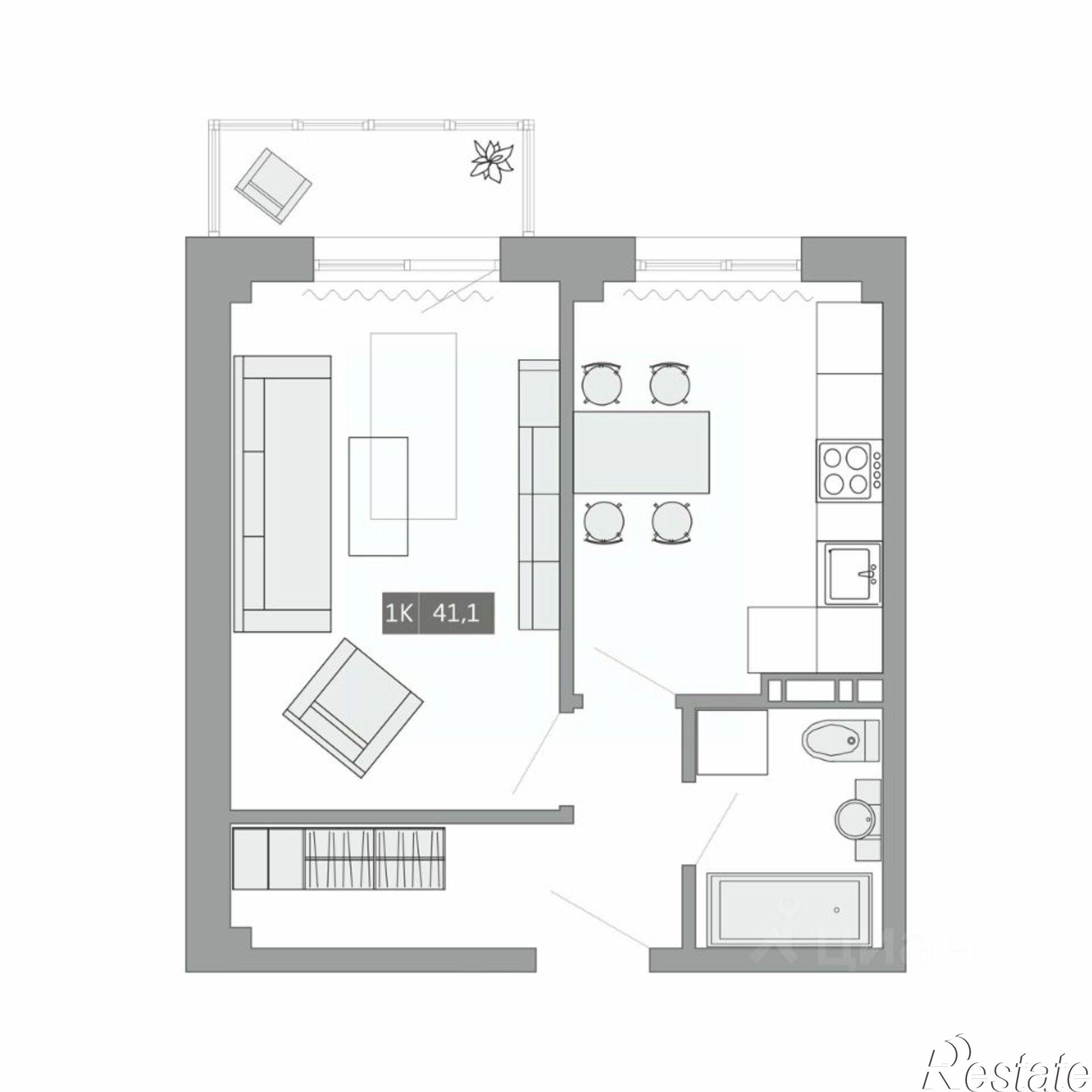 Купить квартиру за 5 548 500 рублей на улица Острякова, 39А