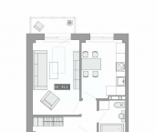 1-комн, 41 кв м, этаж 1/4 улица Острякова, 39А