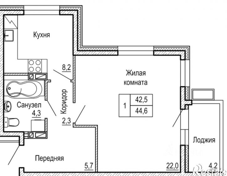1-комн квартира в новом доме улица Кирова, 78Б к1,  д. 78Б к1