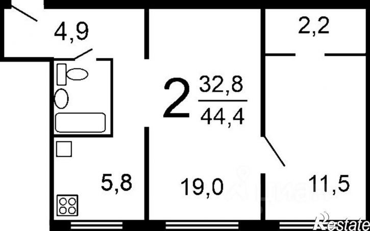 2-комн квартира Харьковская улица, 6,  д. 6