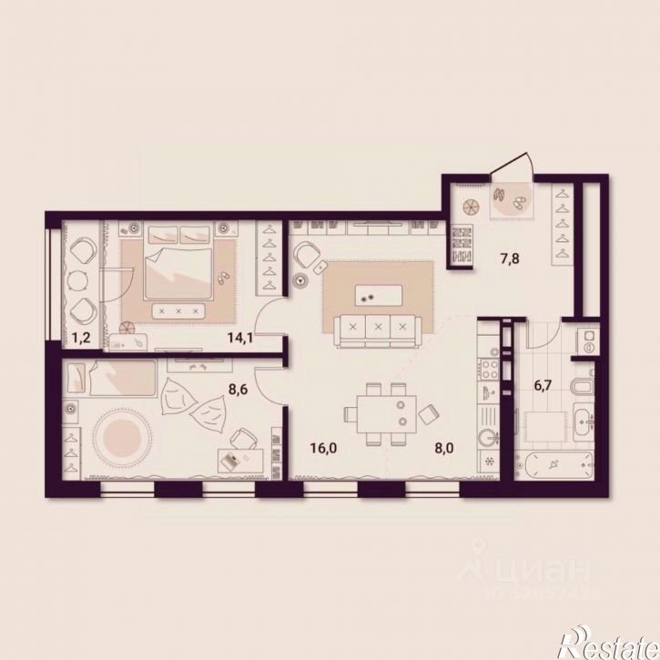 2-комн квартира в новом доме ул Куйбышева, 11а,  д. 11а