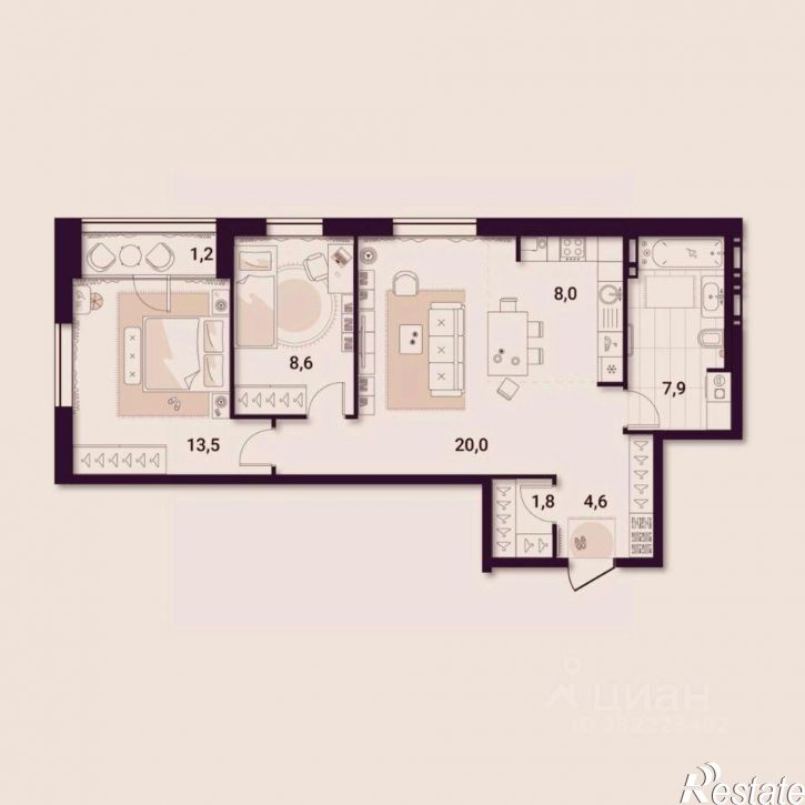 2-комн квартира в новом доме ул Куйбышева, 11а,  д. 11а