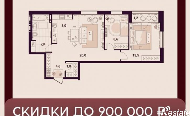2-комн квартира в новом доме ул Куйбышева, 11а,  д. 11а