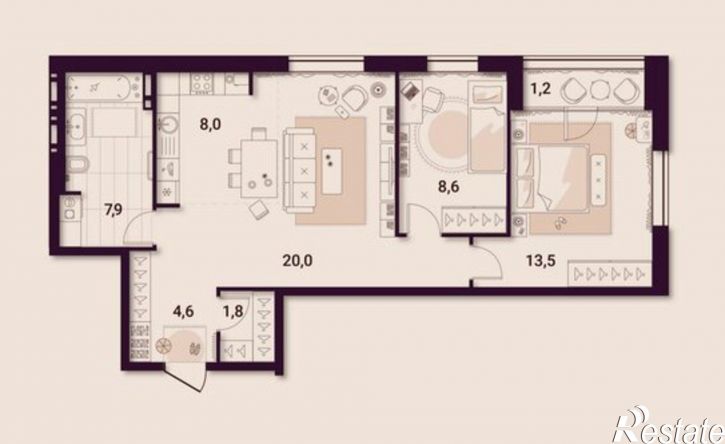 2-комн квартира в новом доме ул Куйбышева, 11а,  д. 11а