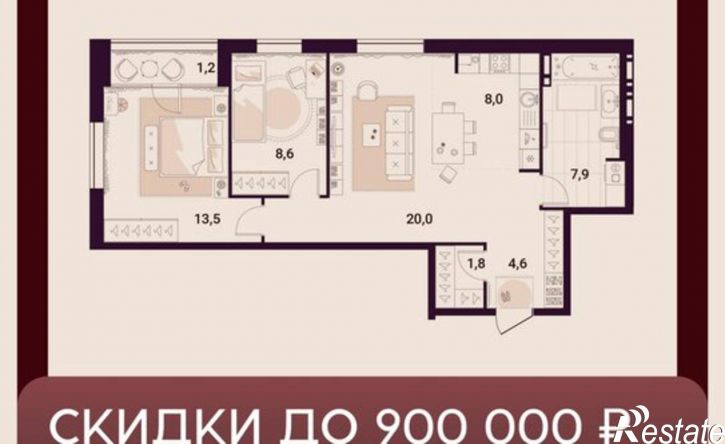 2-комн квартира в новом доме ул Куйбышева, 11а,  д. 11а
