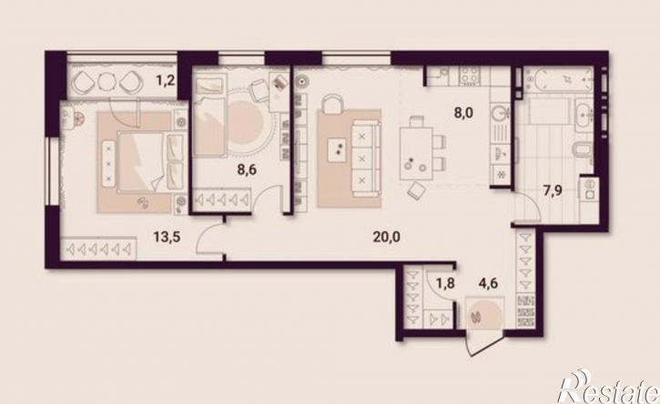 2-комн квартира в новом доме ул Куйбышева, 11а,  д. 11а