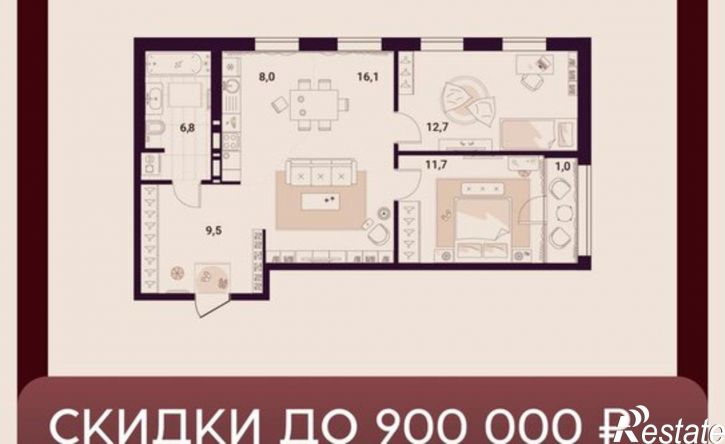 2-комн квартира в новом доме ул Куйбышева, 11а,  д. 11а