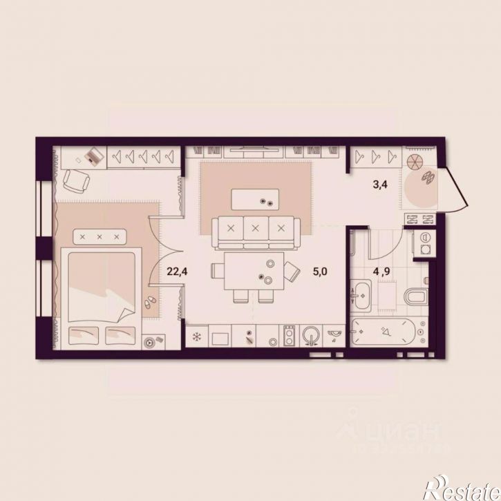 1-комн квартира в новом доме ул Куйбышева, 11а,  д. 11а