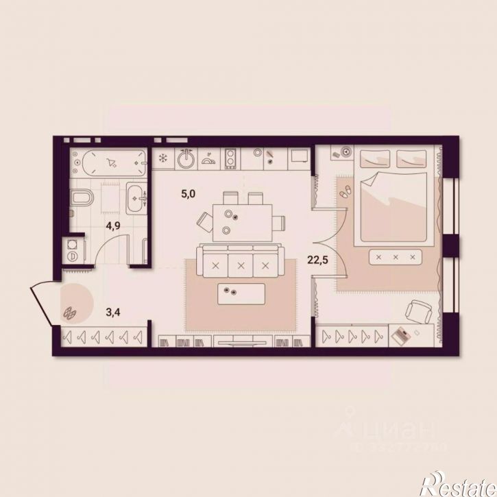 1-комн квартира в новом доме ул Куйбышева, 11а,  д. 11а