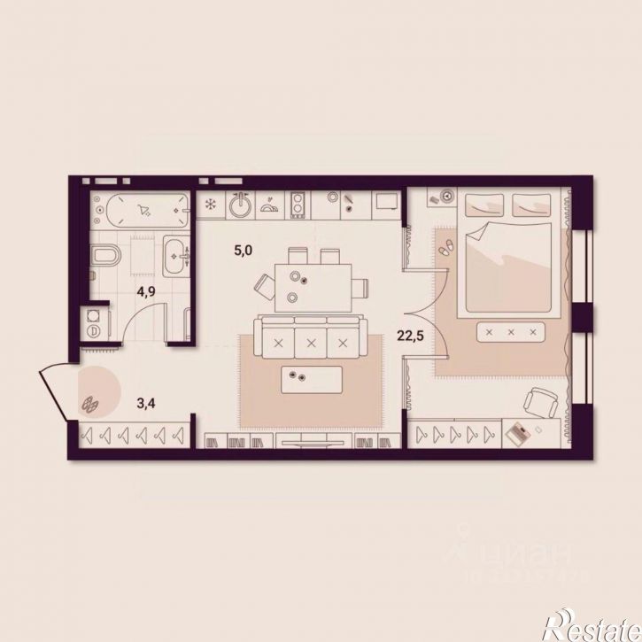 1-комн квартира в новом доме ул Куйбышева, 11а,  д. 11а
