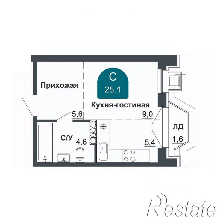 1-комн квартира в новом доме Невская улица, 2А/7,  д. 2А/7